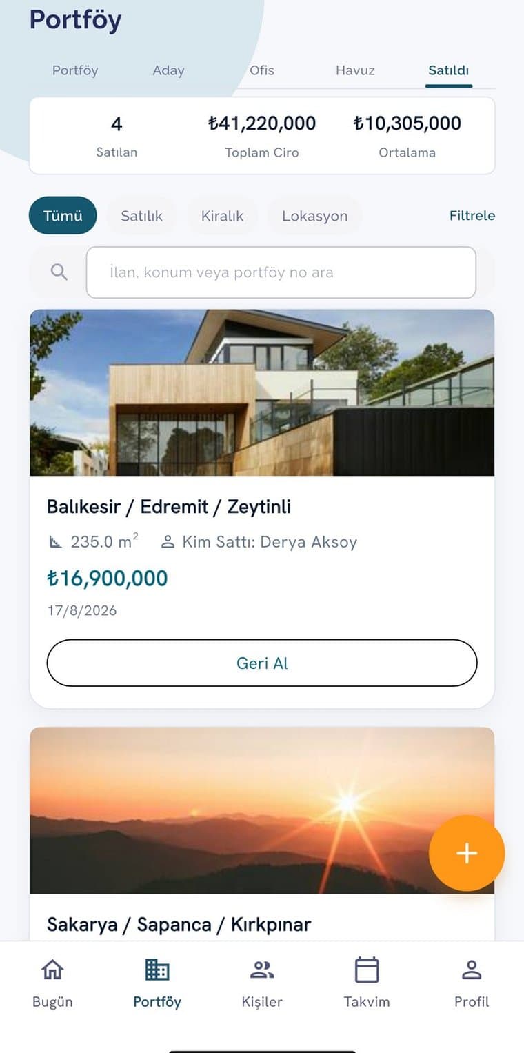 Ofis satış özeti ekranı